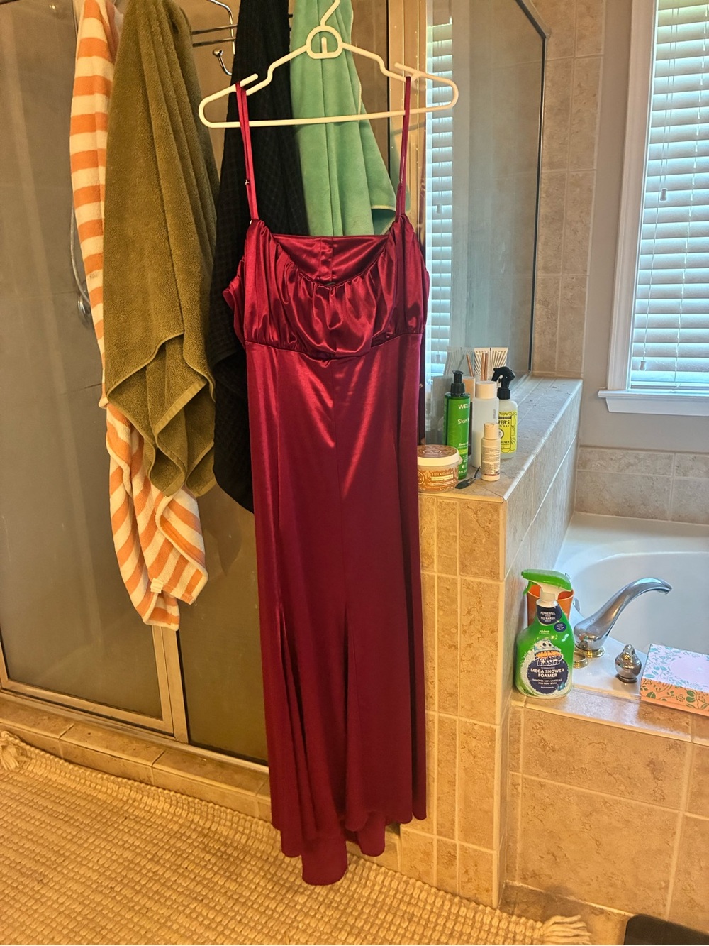Maeve Burgundy Satin Maxi Slip Dress